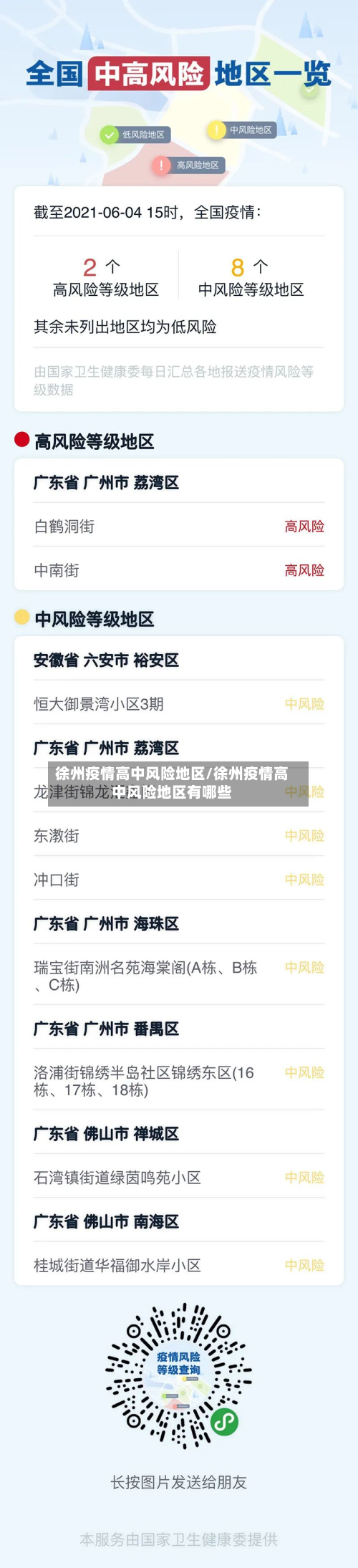 徐州疫情高中风险地区/徐州疫情高中风险地区有哪些